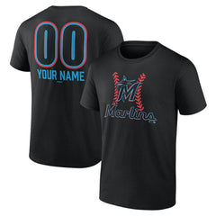 Miami Marlins Personalized Name & Number Fastball T-Shirt On Sale