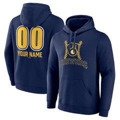 Milwaukee Brewers Personalized Name & Number Fastball Pullover Hoodie Near Me