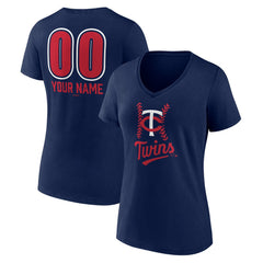 Minnesota Twins Women's Personalized Name & Number Fastball V-Neck T-Shirt discount