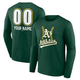 Athletics Personalized Name & Number Fastball Long Sleeve T-Shirt Clearance