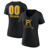 Pittsburgh Pirates Women's Personalized Name & Number Fastball V-Neck T-Shirt Clearance