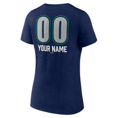 Seattle Mariners Women's Personalized Name & Number Fastball V-Neck T-Shirt Sale