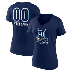 Tampa Bay Rays Women's Personalized Name & Number Fastball V-Neck T-Shirt On Sale