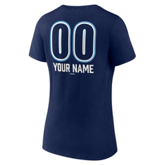 Tampa Bay Rays Women's Personalized Name & Number Fastball V-Neck T-Shirt On Sale