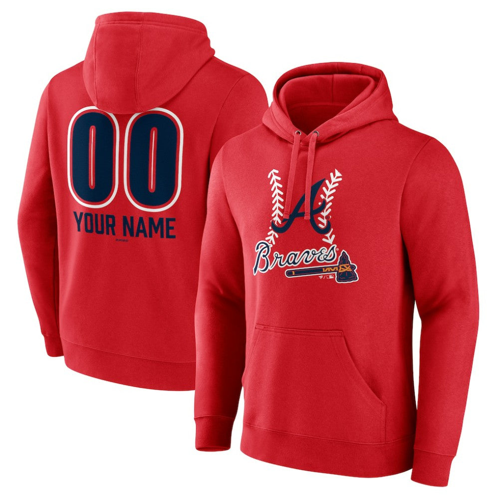 Atlanta Braves Personalized Name & Number Fastball Pullover Hoodie discount