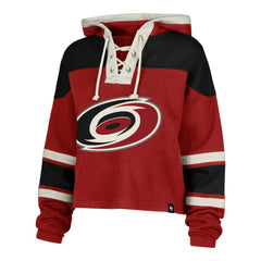 Sebastian Aho Carolina Hurricanes - '47 Women's Superior Lacer Cropped Pullover Hoodie Red