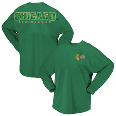 Chicago Blackhawks Fanatics Women's St. Patrick's Day Spirit Jersey T-Shirt Kelly Green