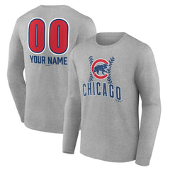 Chicago Cubs Personalized Name & Number Fastball Long Sleeve T-Shirt Sale