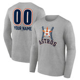 Houston Astros Personalized Name & Number Fastball Long Sleeve T-Shirt Lifestyle
