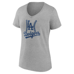 Los Angeles Dodgers Women's Personalized Name & Number Fastball V-Neck T-Shirt On Sale