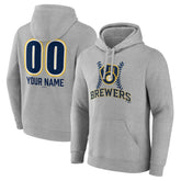 Milwaukee Brewers Personalized Name & Number Fastball Pullover Hoodie Online