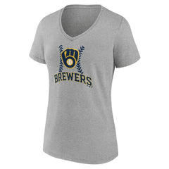 Milwaukee Brewers Women's Personalized Name & Number Fastball V-Neck T-Shirt for sale