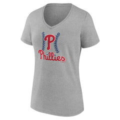 Philadelphia Phillies Women's Personalized Name & Number Fastball V-Neck T-Shirt Sale
