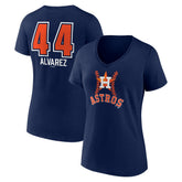 Yordan Alvarez Houston Astros Women's Fastball Player Name & Number V-Neck T-Shirt On Sale