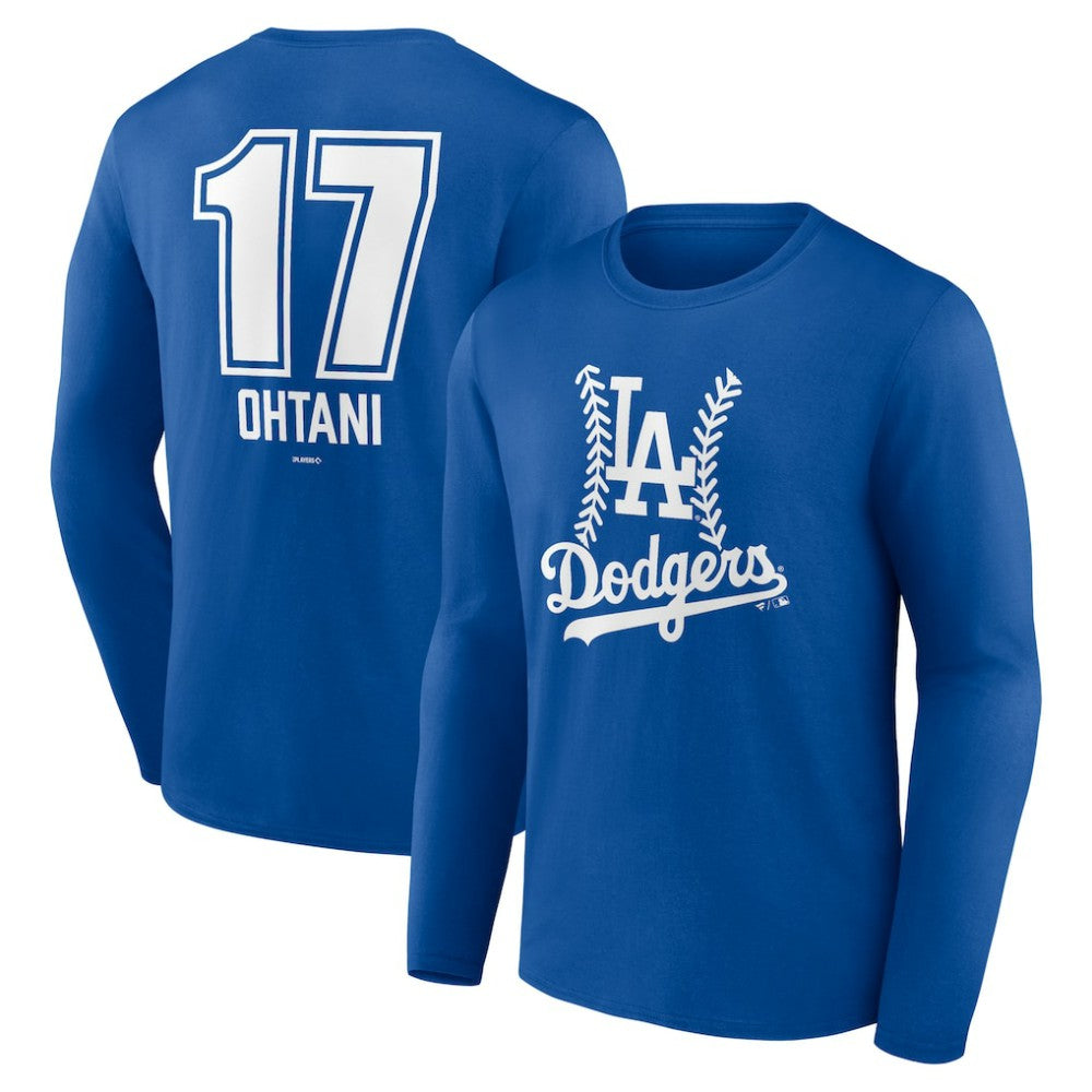 Shohei Ohtani Los Angeles Dodgers Fastball Player Name & Number Long Sleeve T-Shirt for sale