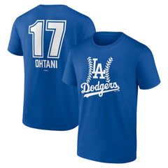 Shohei Ohtani Los Angeles Dodgers Fastball Player Name & Number T-Shirt for sale