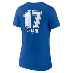Shohei Ohtani Los Angeles Dodgers Women's Fastball Player Name & Number V-Neck T-Shirt Sale