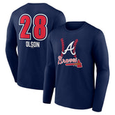 Matt Olson Atlanta Braves Fastball Player Name & Number Long Sleeve T-Shirt Near Me