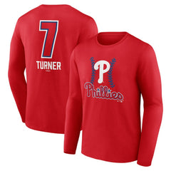 Trea Turner Philadelphia Phillies Fastball Player Name & Number Long Sleeve T-Shirt Lifestyle