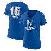 Will Smith Los Angeles Dodgers Women's Fastball Player Name & Number V-Neck T-Shirt Sale