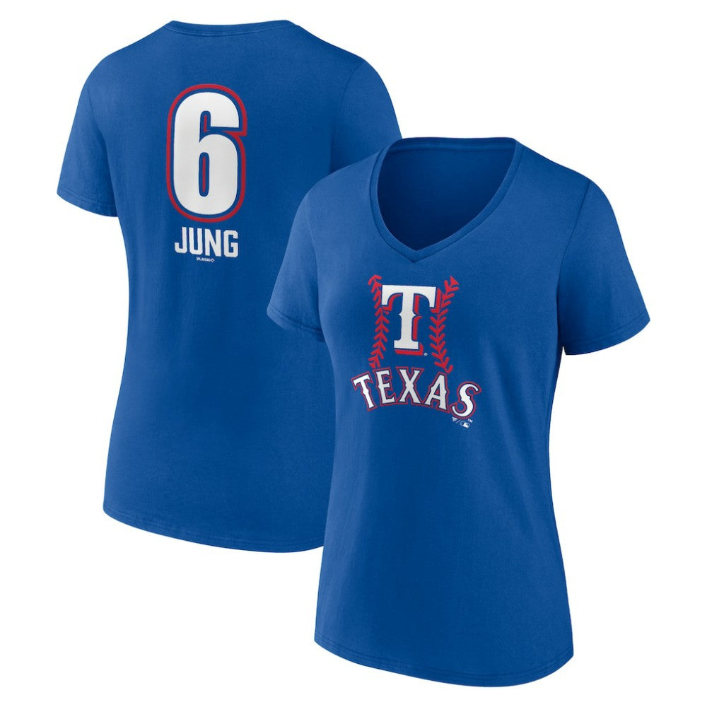 Josh Jung Texas Rangers Women's Fastball Player Name & Number V-Neck T-Shirt discount