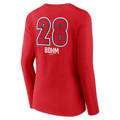 Alec Bohm Philadelphia Phillies Women's Fastball Player Name & Number Long Sleeve V-Neck T-Shirt for sale