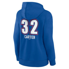 Evan Carter Texas Rangers Women's Fastball Player Name & Number Pullover Hoodie On Sale