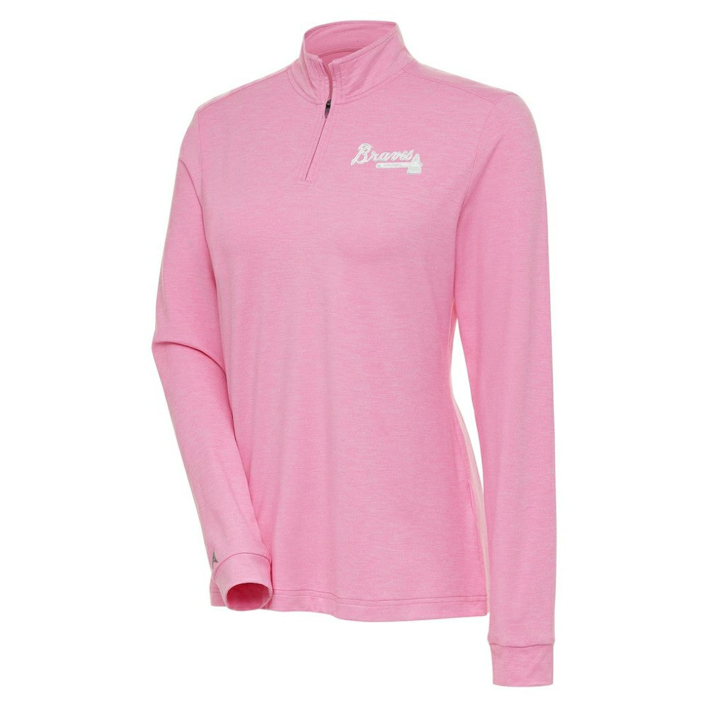 Atlanta Braves Antigua Women's Mentor Quarter-Zip Pullover Top Online