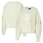 Cleveland Browns Pro Standard Triple Tonal Cropped Fleece Pullover Sweatshirt Cream - NFL