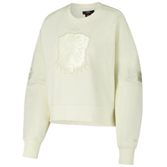 Cleveland Browns Pro Standard Triple Tonal Cropped Fleece Pullover Sweatshirt Cream - NFL