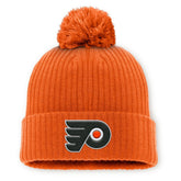 Philadelphia Flyers - Fanatics Primary Logo Cuffed Knit Hat with Pom Orange