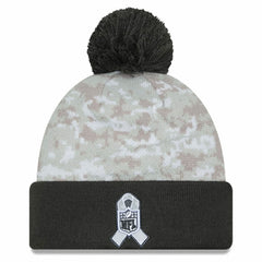 Cincinnati Bengals New Era Youth 2024 Salute To Service Cuffed Pom Knit Hat White/Graphite - NFL