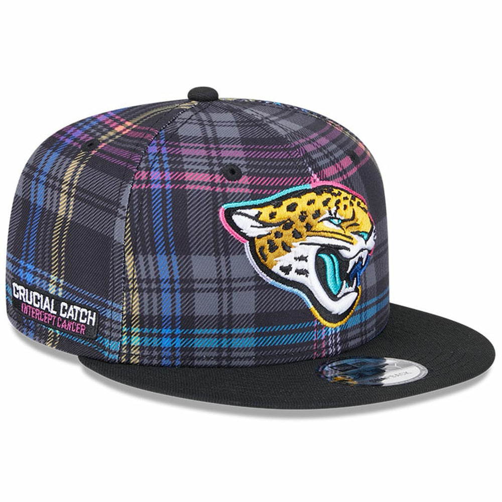 Jacksonville Jaguars New Era 2024 NFL Crucial Catch Plaid 9FIFTY Snapback Hat Black - NFL