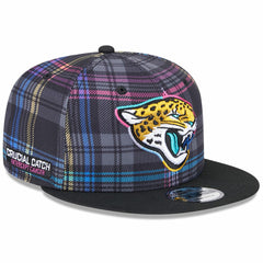 Jacksonville Jaguars New Era 2024 NFL Crucial Catch Plaid 9FIFTY Snapback Hat Black - NFL