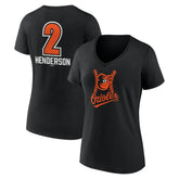 Gunnar Henderson Baltimore Orioles Women's Fastball Player Name & Number V-Neck T-Shirt Sale