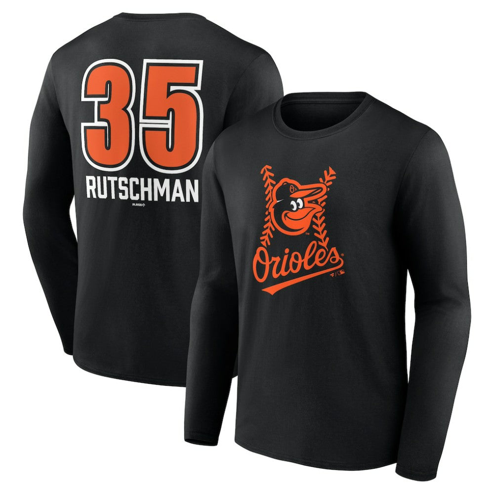Adley Rutschman Baltimore Orioles Fastball Player Name & Number Long Sleeve T-Shirt Clearance