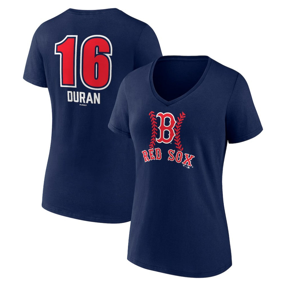 Jarren Duran Boston Red Sox Women's Fastball Player Name & Number V-Neck T-Shirt Near Me