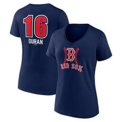 Jarren Duran Boston Red Sox Women's Fastball Player Name & Number V-Neck T-Shirt Near Me