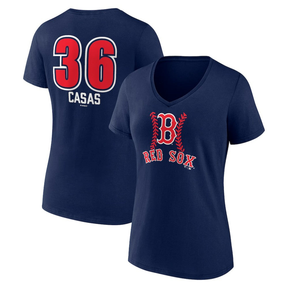 Triston Casas Boston Red Sox Women's Fastball Player Name & Number V-Neck T-Shirt Online