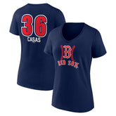 Triston Casas Boston Red Sox Women's Fastball Player Name & Number V-Neck T-Shirt Online
