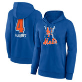 Francisco Alvarez New York Mets Women's Fastball Player Name & Number Pullover Hoodie Online