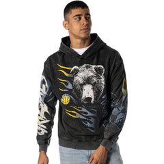 NBA - Memphis Grizzlies The Wild Collective Unisex Acid Wash Flame Pullover Hoodie - Black