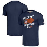 Chicago Bears Homage Unisex 2024 Team Draft Tri-Blend T-Shirt Heather Navy - NFL
