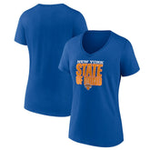 New Era - New York Knicks Pick & Roll Coverage V-Neck T-Shirt - Blue