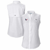 Houston Texans Women's PFG Tamiami Omni-Shade Sleeveless Button-Up Shirt White - Columbia