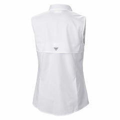 Houston Texans Women's PFG Tamiami Omni-Shade Sleeveless Button-Up Shirt White - Columbia