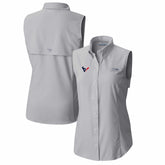Houston Texans Women's PFG Tamiami Omni-Shade Sleeveless Button-Up Shirt Gray - Columbia