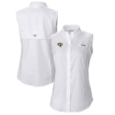 Jacksonville Jaguars Women's PFG Tamiami Omni-Shade Sleeveless Button-Up Shirt White - Columbia