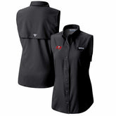 Tampa Bay Buccaneers Women's PFG Tamiami Omni-Shade Sleeveless Button-Up Shirt Black - Columbia