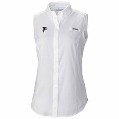 Atlanta Falcons Women's PFG Tamiami Omni-Shade Sleeveless Button-Up Shirt White - Columbia